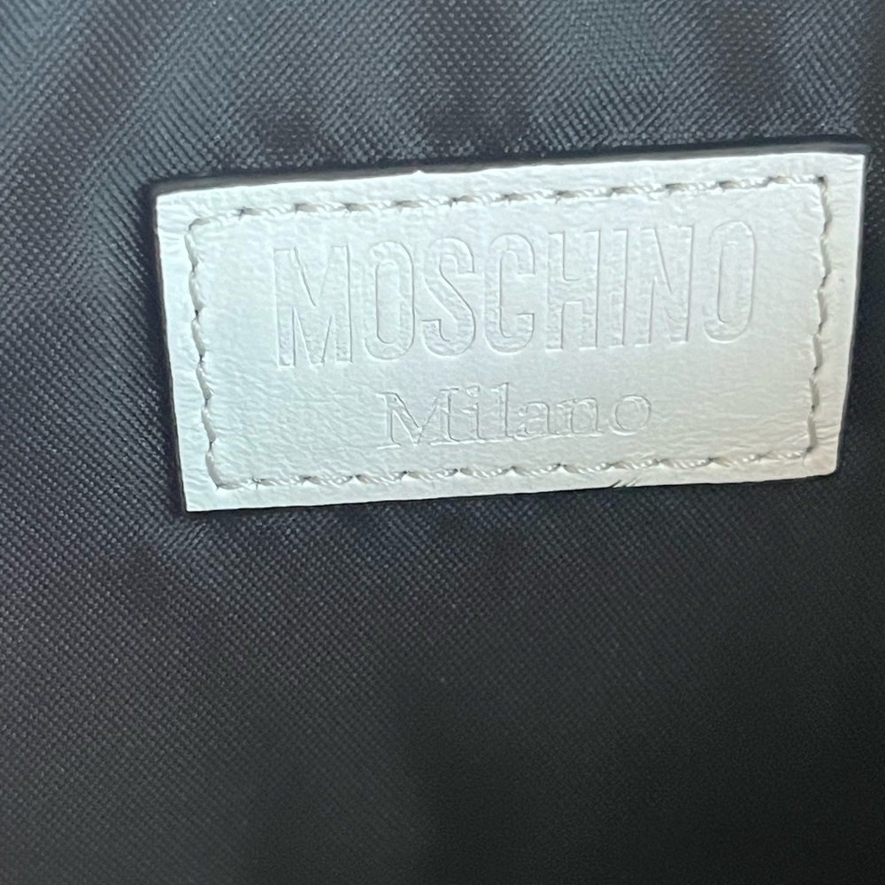 MOSCHINO Patent Leather Logo Shoulder Bag White - Picture 12 of 14